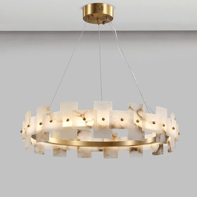 H65 Brass Marble Effect High End Pendant Lights Soft And Hazy Light L950*W350