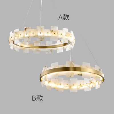 H65 Brass Marble Effect High End Pendant Lights Soft And Hazy Light L950*W350