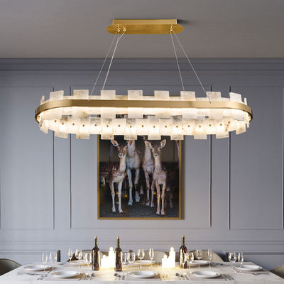 H65 Brass Marble Effect High End Pendant Lights Soft And Hazy Light L950*W350