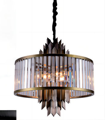 ISO9001 BSCI Energy Saving Smokey Gray Crystal Commercial Chandelier Custom Service