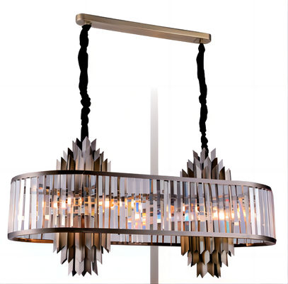 Energy Saving Smokey Gray Round Crystal Chandelier Modern Supports Customization