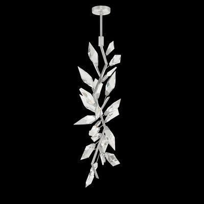 60W Hand-Cut Faceted Crystal Leaf Chandelier With LED Bulbs