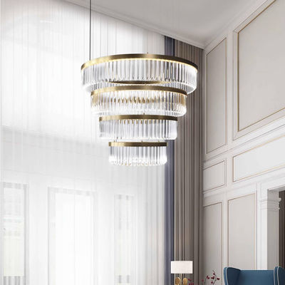 LED Three Color Light Modern Glass Pendant Chandelier Light 4000K