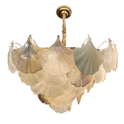 Ginkgo Leaf Crystal Glass Chandelier For Commercial Space Or Restaurant Area