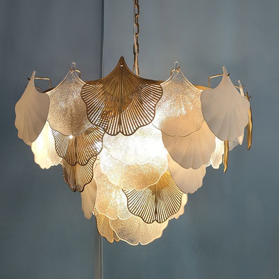 Ginkgo Leaf Crystal Glass Chandelier For Commercial Space Or Restaurant Area