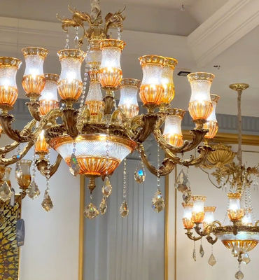 European Style Round Oversized Crystal Chandelier Crystal Extra Large Chandeliers