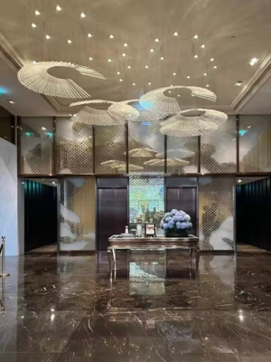 Modern Luxury Unique Glass Engineering Non-customized Large Chandelier Lighting Interior Decoration Chandelier Light