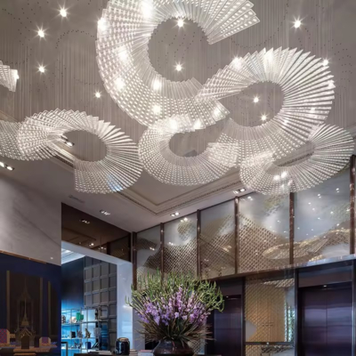 Modern Luxury Unique Glass Engineering Non-customized Large Chandelier Lighting Interior Decoration Chandelier Light