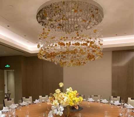 Custom Project Indoor Decoration Hotel Villa Home Shop Ginkgo Leaf Ceramics Pendant Lamp