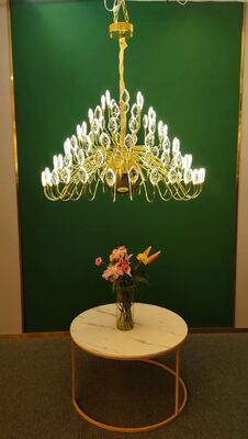 New Modern Decorative Indoor Living Room Ceiling Led Pendant Light Luxury Crystal Leaf Chandeliers