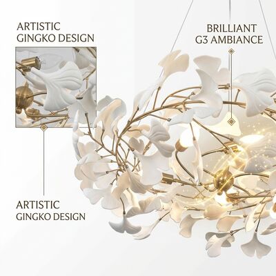 Luxury Contemporary Crystal Palm Leaf Pendant Chandelier Custom Gold Finish Hanging Ceiling Light for Hotel Villa Decor