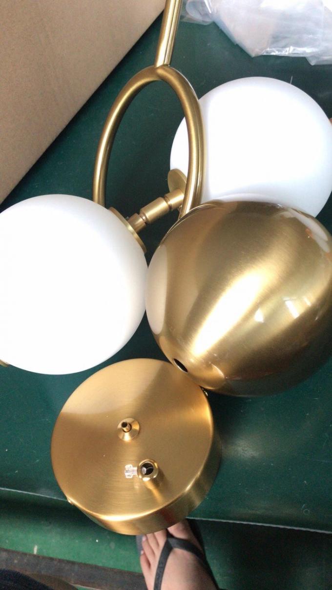 Современный Золотой Люстры Домашнее украшение Спальня Гостиная LED Кольцо Стекло Жемчужина Висячая Лампа 5