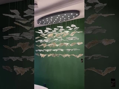 Скандинавский стиль Custom Hotel Lobby Villa Banquet Hall LED Crystal Chandelier Pendant Light Нержавеющая стена