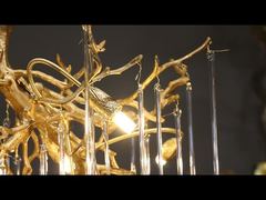 Новая роскошная хрустальная люстра с медными ветвями для освещения 2025 гостиной и столовой