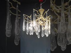 Просмотр H65 Медный Корпус Художественное Стекло Подвесной Светильник Кленовый Лист Современный ISO9001 Демо