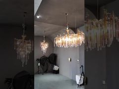 Узнайте, почему стоит выбрать подвесной светильник-люстру Villa Hotel Gold Crystal, L52*H33 см, AC85V до 265V