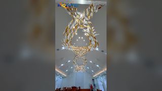 Индивидуальная художественная хрустальная люстра с лентой для банкетных залов, клубных домов, вестибюлей отелей, отдела продаж