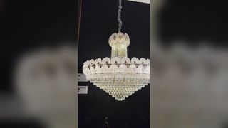 Изысканная люстра-призма из фуксии в стиле ампир для ресторана, большой подвесной светильник