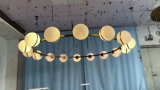 Современный Золотой Люстры Домашнее украшение Спальня Гостиная LED Кольцо Стекло Жемчужина Висячая Лампа