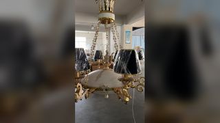 Электрический белый стеклянный цветок лотоса настольной лампы домочадца СИД формирует 110V