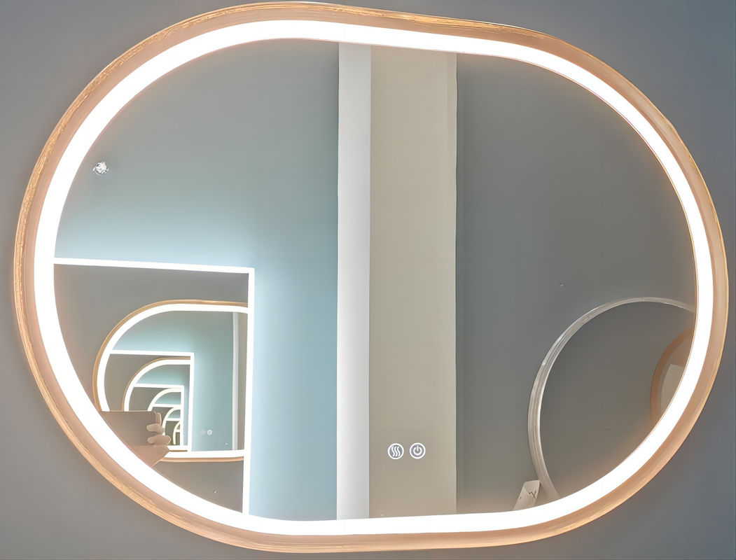 Modern Decoration Oval Backlit Mirror 4200K OEM ODM