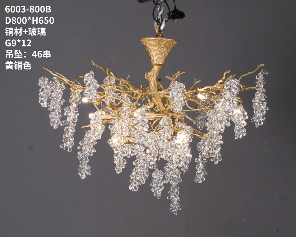 Grape Vine Home Decoration Chandelier Homestay Hall Custom Handmade Glass Plate Modern Retro Style Branch Creative