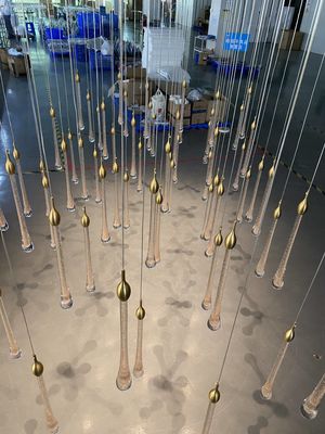 Современный легкий роскошный длинный водопад люстра для двойной виллы лестницы
