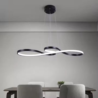 Квартира Кухонный остров Минималист 50W Twist Подвесная лампа Люстра Черный Люминатор Люстра Торсионная подвесная лампа