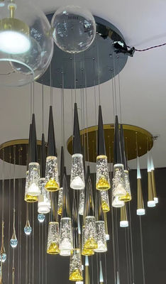 Nordic Light Luxury Silver Mountain Crystal Chandelier для виллы дуплекса Лестница
