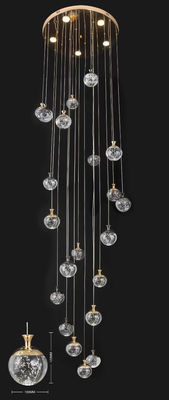 Apple Hanging Pendant Light Staircase Crystal Chandelier new villa hollow high living room chandelier rotating staircase long Chandelier