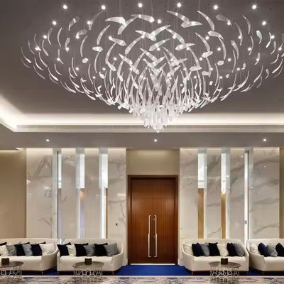Скандинавский стиль Custom Hotel Lobby Villa Banquet Hall LED Crystal Chandelier Pendant Light Нержавеющая сталь Стекло Люкс для комнаты