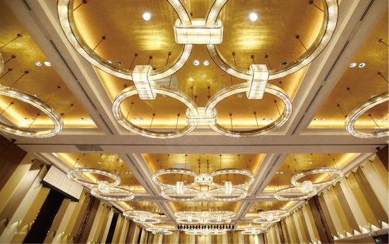 Custom Hotel Large Modern Luxury Ring Chandeliers Pendants Light Lamp Big Lighting Crystal Chandelier Нестандартная индивидуальная люстра для гостиничного лобби