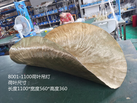 Домашний декор Современная медная люстра в виде листа лотоса Роскошный дизайнерский светильник для ресторана, магазина одежды, подвесные светильники