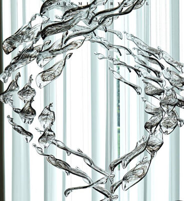 Креативный отель Лобби Вилла Банкетный зал Инженерный хрусталь Индивидуальная лампа Декорация Спиральное стекло Лист Аксессуары