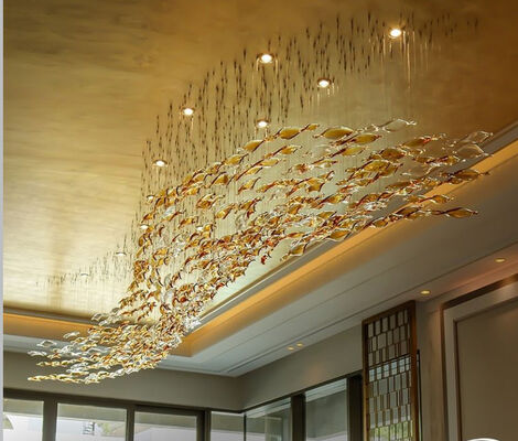 Ручная работа Спиральные стеклянные люстры Художественное моделирование Специальные стеклянные аксессуары Twist Leaf