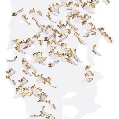 Индивидуальный декоративный стеклянный подвесной светильник для вестибюля отеля, современная светодиодная потолочная люстра, освещение, аксессуары с золотыми листьями