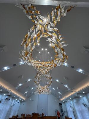 Специализированная лампа Большая интегрированная люстра Современный скандинавский стеклянный потолок Отели