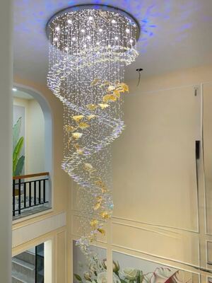 Luxury LED Glass Chandelier Pendant Light for Hotel Lobby Banquet Hall Высокая яркость регулируемая