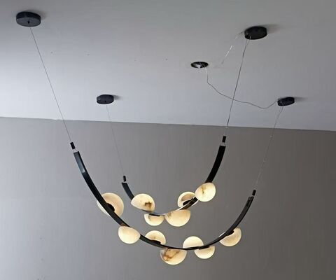 Скандинавская современная люстра из мрамора в виде снежинки для столовой, кабинета, отеля, цоколь E26, простая креативная дизайнерская люстра для гостиной